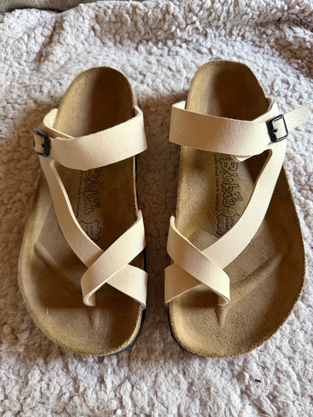 Birkenstock Beige Crisscross Strap Sandals